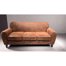 Classic design living room 3 seater vintage leather sofa brown color couch